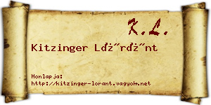 Kitzinger Lóránt névjegykártya