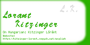lorant kitzinger business card